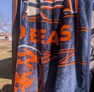 Cozy Fleece Blanket - Bold Navy and Vibrant Orange